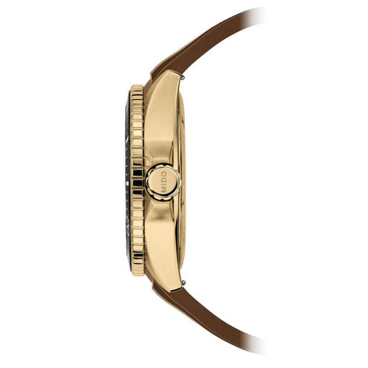 Mido Ocean Star GMT 44mm svart automatisk stål PVD gult guld klocka M026.629.37.291.00