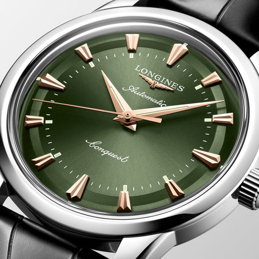 Longines Conquest Heritage 40mm Grön Automatisk Stålklocka L1.650.4.02.2