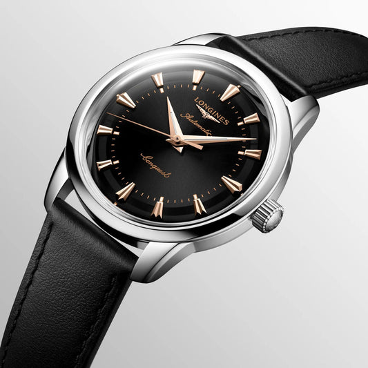 Longines Conquest Heritage 40mm svart automatisk stålklocka L1.650.4.52.2