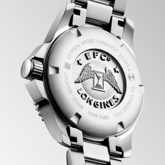 Longines Hydroconquest 32mm pärlemorfärgad diamantkvartsklocka i stål