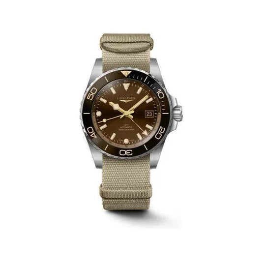 Longines HydroConquest 41mm brun automatisk stålklocka L3.790.4.66.2