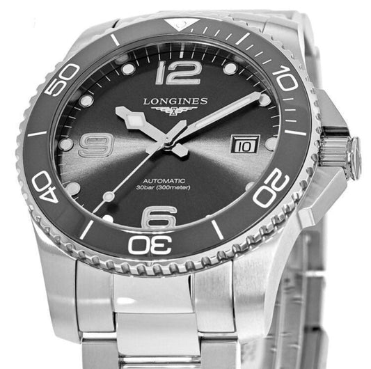 Longines HydroConquest keramisk 41mm grå automatisk stålklocka L3.781.4.76.6