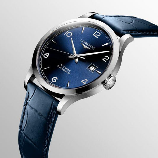 Longines Record Collection 40mm blå automatisk stålklocka L2.821.4.96.4