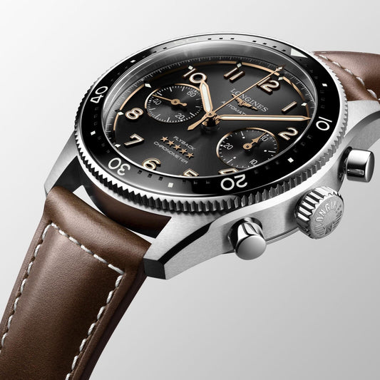 Longines Spirit Flyback 42mm automatisk stålklocka L3.821.4.53.2