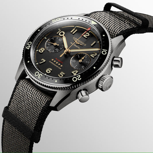 Longines Spirit Flyback Titanium 42mm Antracit Automatisk Titaniumklocka L3.821.1.53.2