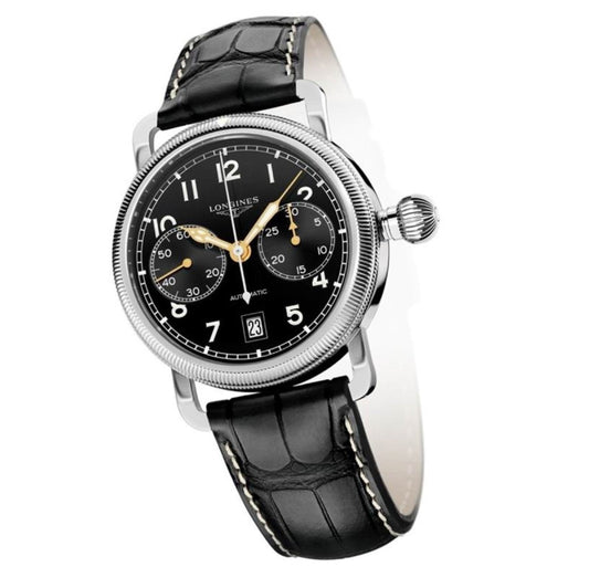 Longines herrklocka Heritage Avigation Oversize Crown Chronograph 41mm automatisk L2.783.4.53.2