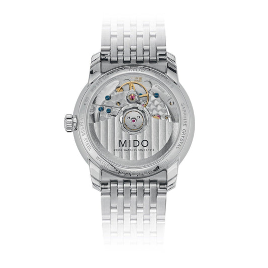 Mido Baroncelli Heritage Lady 33mm vit automatisk stålklocka M027.207.11.016.00