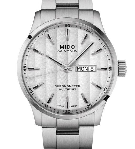 Mido Multifort Chronometer 1 COSC 42mm Vit automatisk stålklocka M038.431.11.031.00