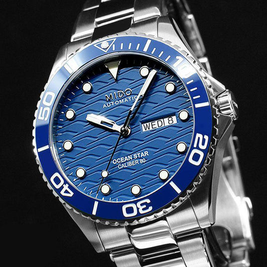 Mido Ocean Star 200C 42mm blå automatisk stålklocka M042.430.11.041.00