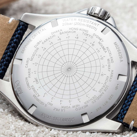 Mido Ocean Star Captain GMT 44 mm svart automatisk stålklocka M026.629.11.051.01