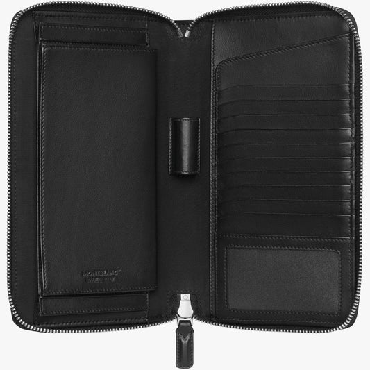 Montblanc Soft Grain svart reseplånbok med dragkedja 126257
