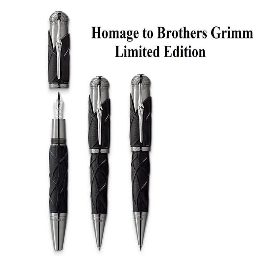 Montblanc set med 3 pennor Writers Edition 2022 Bröderna Grimm (Reservoarpenna + Kulspetspenna + Kulspetspenna) Begränsad upplaga 128367