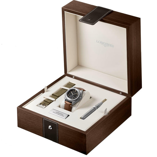 Longines Pilot Majetek Box Edition 43mm svart automatisk stålklocka L2.838.4.53.9