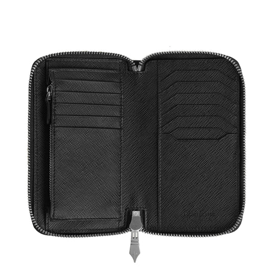 Montblanc Sartorial Tweed Medium Zip Around Plånbok 12cc Blå 220362