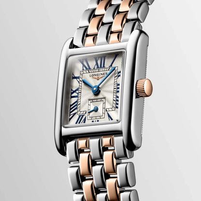 Longines orologio Mini Dolcevita 21.50x29.00mm argento quarzo oro 18kt acciaio L5.200.5.71.7