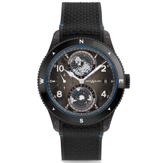 Montblanc 1858 Geosphere Carbo₂ 0 Oxygen Limited Edition 1969 stycken 43mm svart automatisk klocka 132300