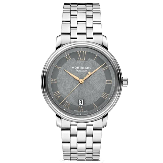 Montblanc Tradition Automatic Date 40mm Grå automatisk stålklocka 132433