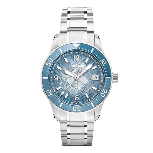 Montblanc Iced Sea Automatic Date 0 Oxygen 38mm Blå Automatisk Stålklocka 134022