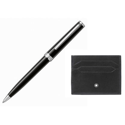 Montblanc set Pix-kula och kreditkortshållare 6cc Meisterstück svart 137793