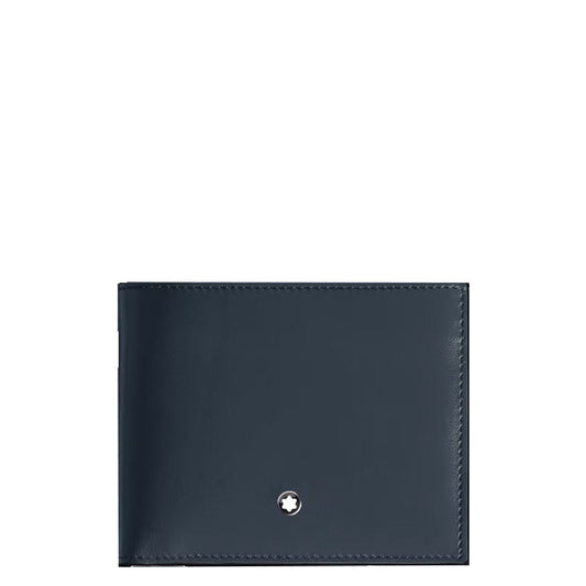 Montblanc plånbok med 6 fickor Meisterstück läder blå sammet 220446