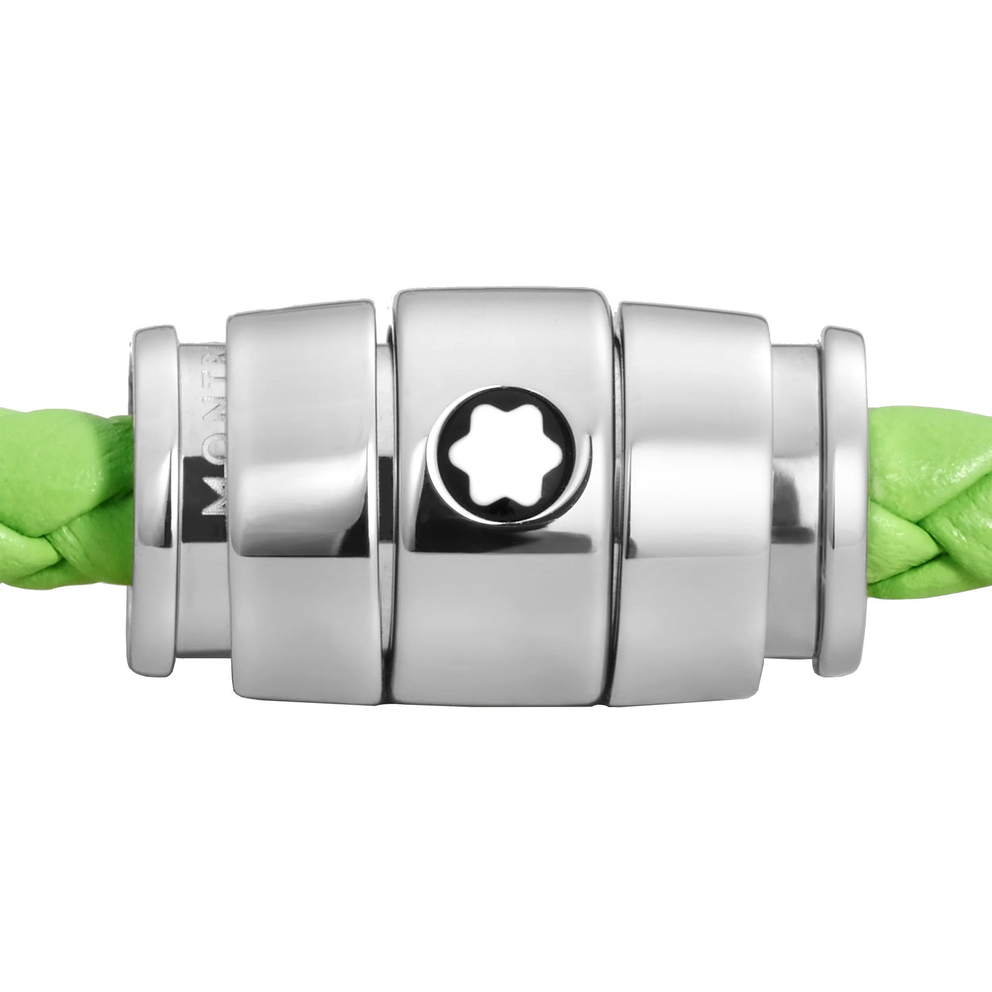Montblanc Meisterstück Lime 3-ringigt stål- och läderarmband storlek L 13429268