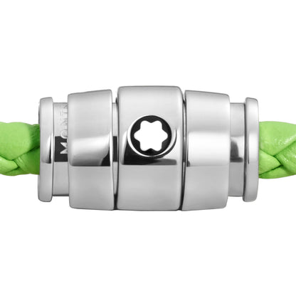 Montblanc Meisterstück Lime 3-ringigt stål- och läderarmband storlek L 13429268