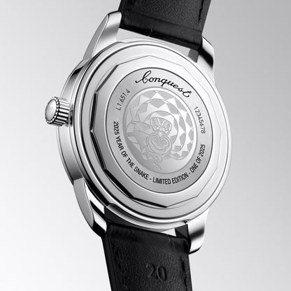 Longines orologio Conquest Heritage Year of the Snake Edition 40mm rosso automatico acciaio L1.651.4.09.2