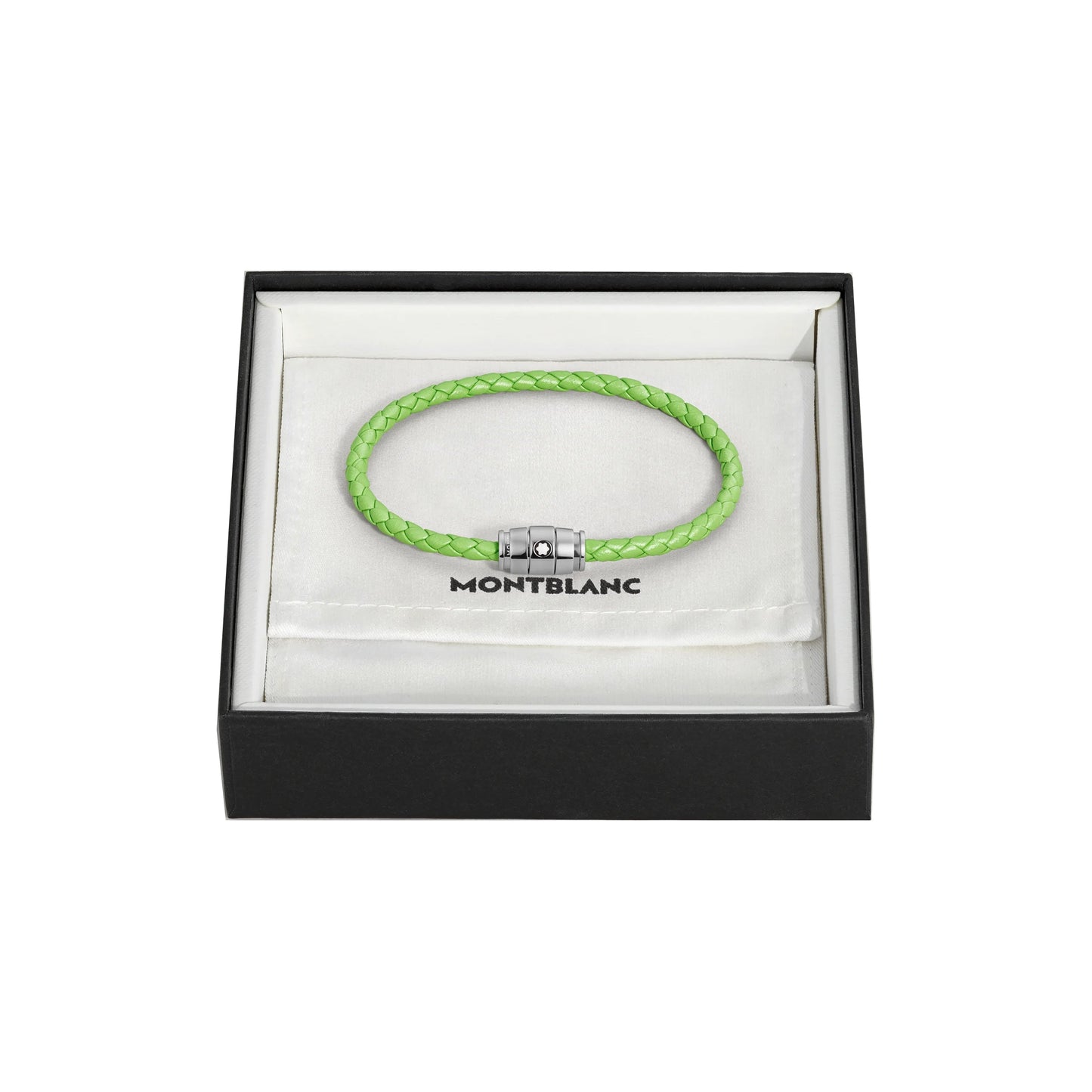Montblanc Meisterstück Lime 3-ringigt stål- och läderarmband storlek L 13429268