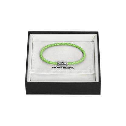 Montblanc Meisterstück Lime 3-ringigt stål- och läderarmband storlek L 13429268