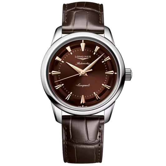 Longines Heritage 38mm brunt stål automatiskt armbandsur L1.649.4.62.2