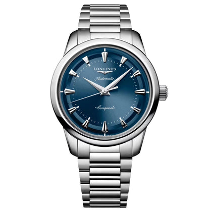 Longines Heritage 40mm blå stålautomatisk klocka L1.650.4.92.6