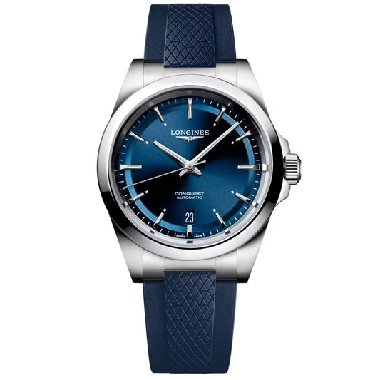 Longines Conquest 38mm blå automatisk stålklocka L3.720.4.92.9