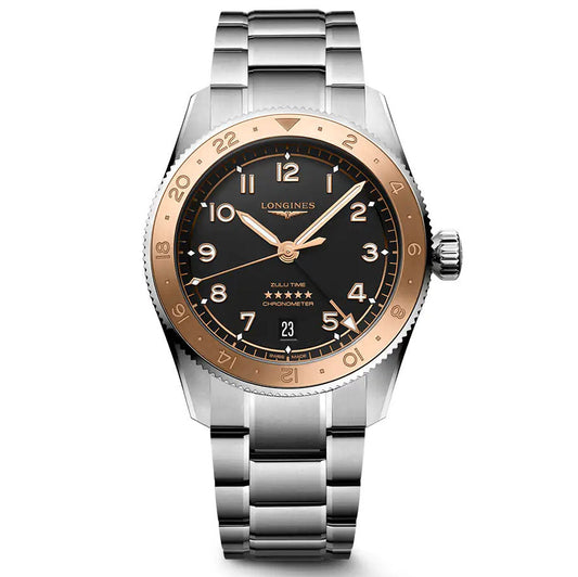 Longines Spirit Zulu Time 1925 39mm svart automatisk guld stålklocka L3.803.5.53.6