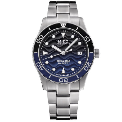 Mido Ocean Star 39mm blå automatisk stålklocka M026.907.11.041.00