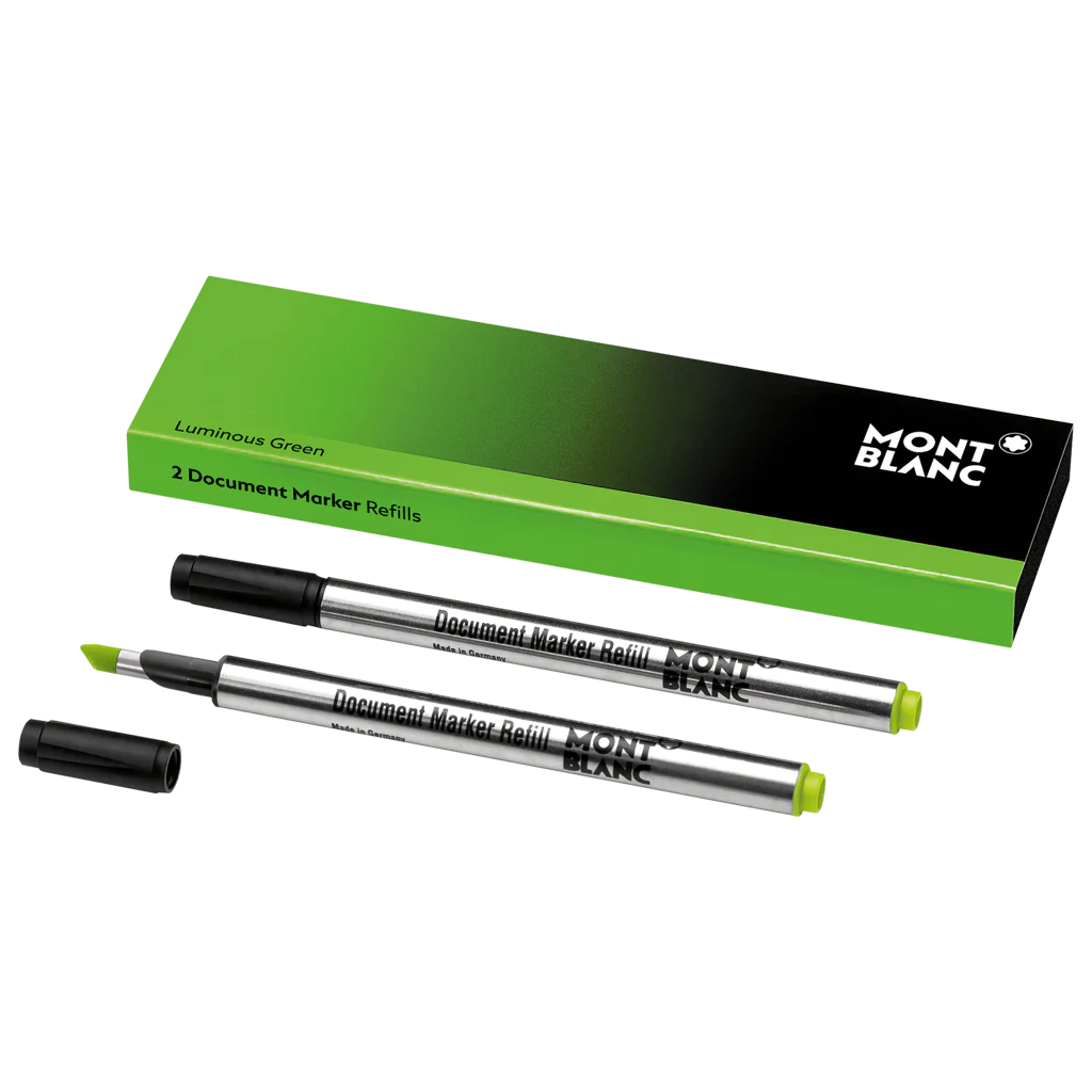 Montblanc 2 överstrykningspenna refills lysande grön dokumentpenna 128253