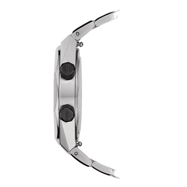 Mido Multifort 8 Two Crowns 38,4 x 40 mm svart automatisk stålklocka M047.507.11.051.00