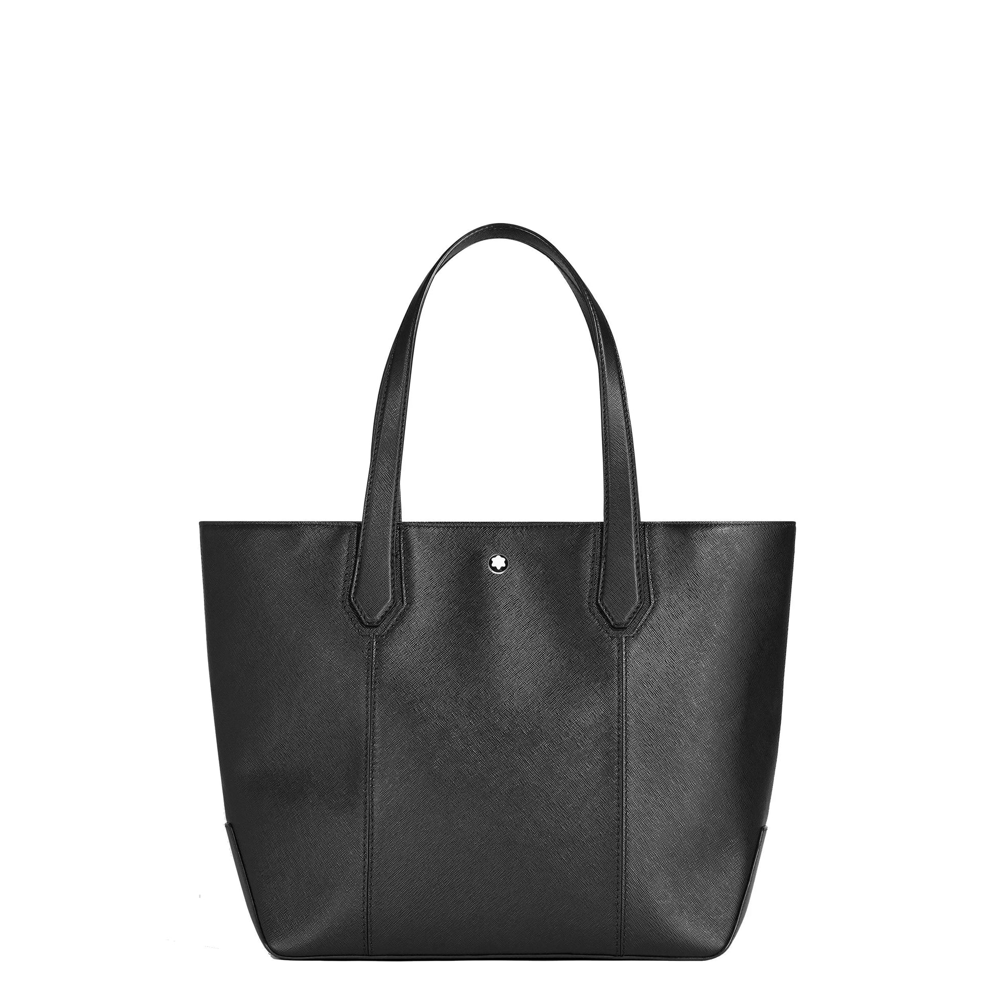 Montblanc borsa tote bag sartorial nero in pelle nera con finitura testurizzata e design strutturato elegante