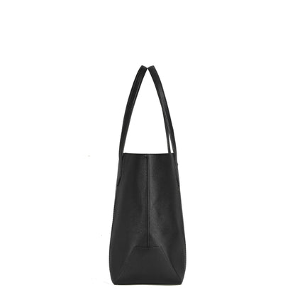 Montblanc borsa tote bag sartorial nero 199362 in pelle nera con superficie testurizzata e design strutturato