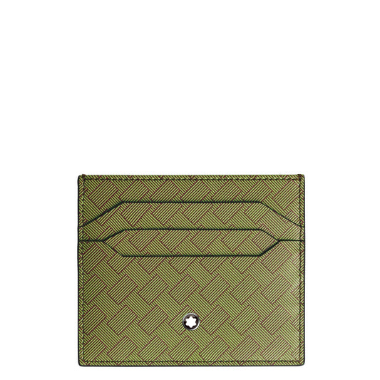 Porta carte montblanc extreme 3.0 verde oliva con motivo intrecciato e logo montblanc argento multilime