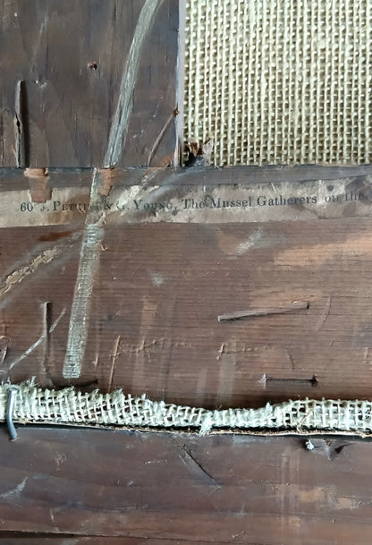 Porta a schermo in legno con rete intrecciata e ferramenta metallica joseph paul pettitt george young the mussel gatherers