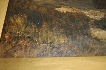Brown leather wallet chain with gold accents and textured surface linked to joseph paul pettitt and george young the mussel gatherers south coast gatherers