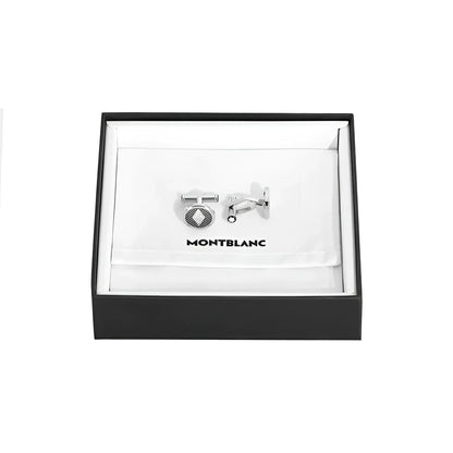 Gemelli montblanc in acciaio silver con motivo a rombi lucido great characters homage the great gatsby