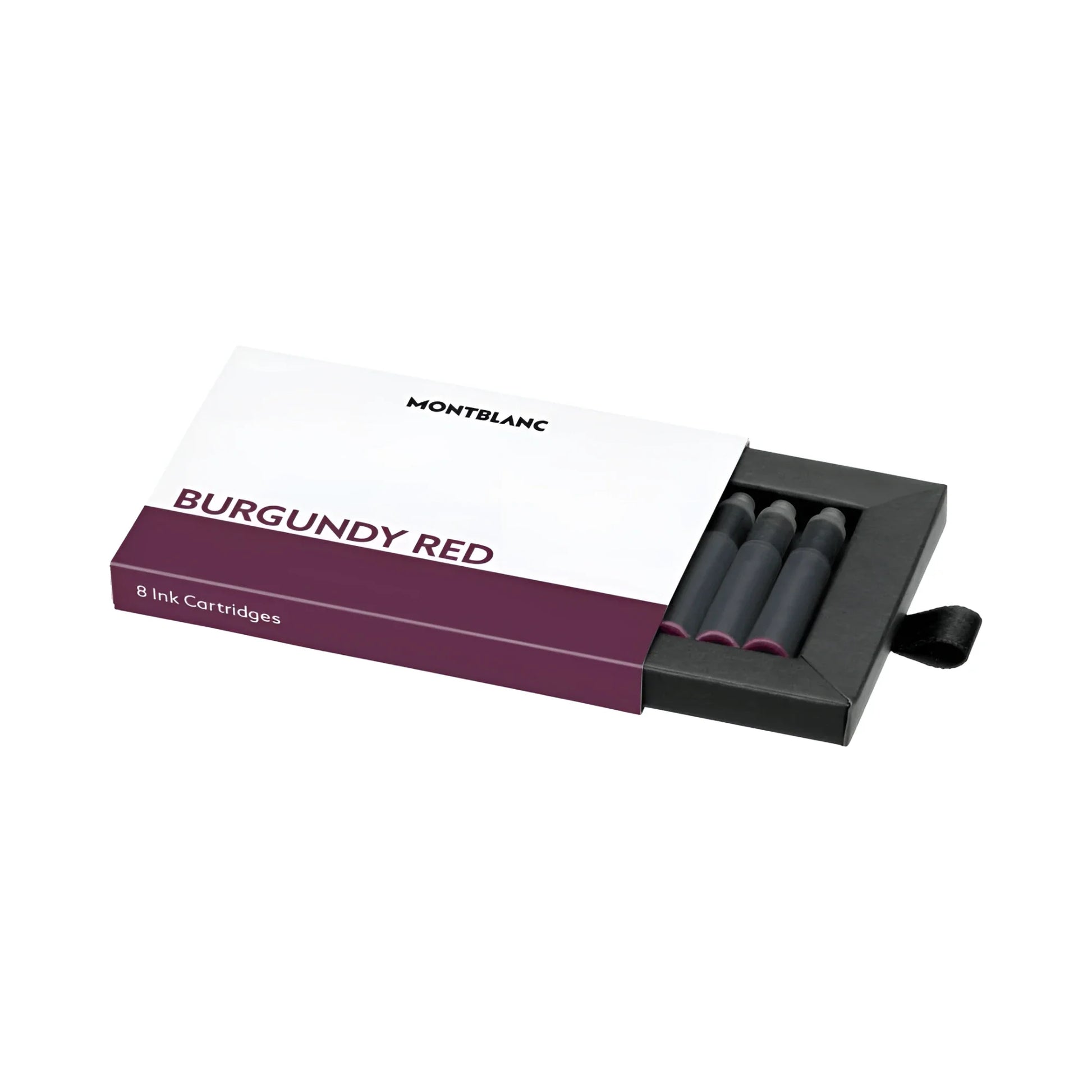 Montblanc inchiostro cartucce burgundy red bordeaux in confezione compatta nera e bianca da 8 pezzi modello 105199