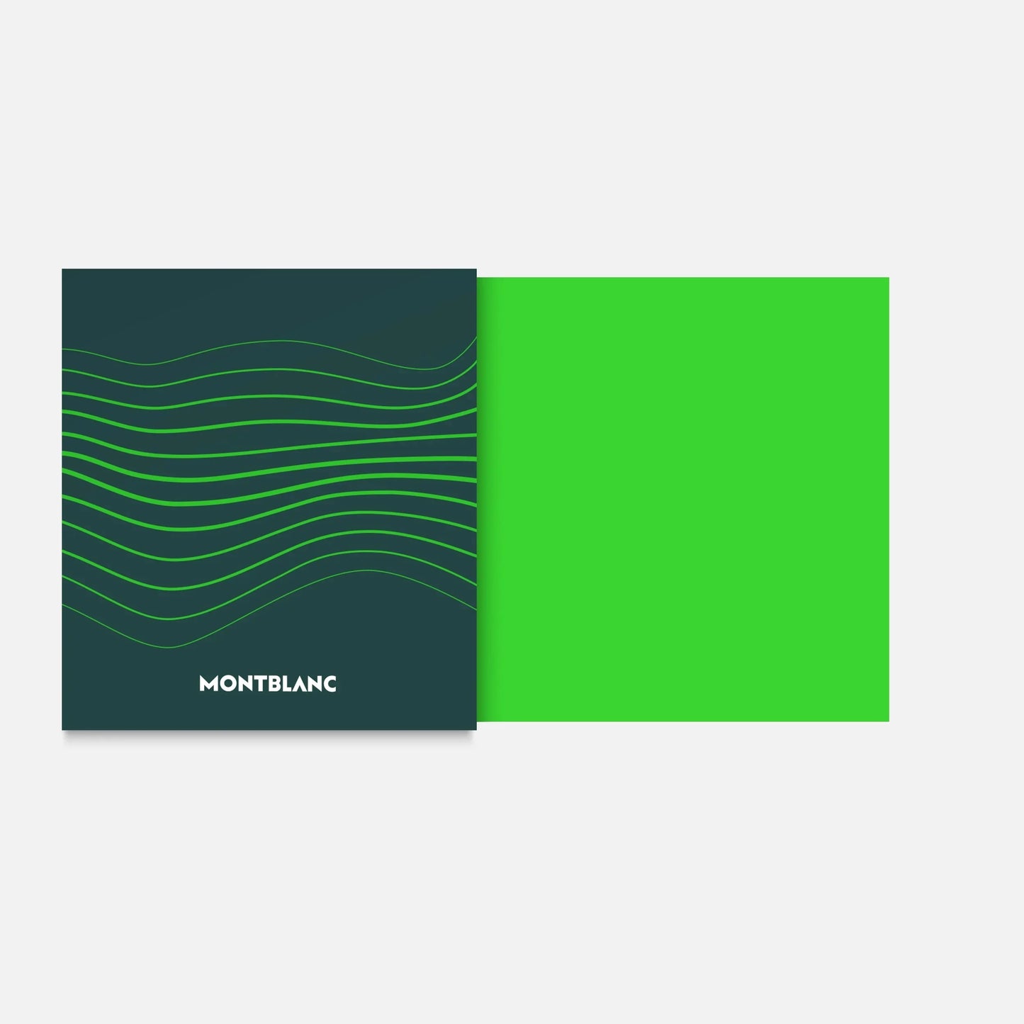 Notebook montblanc con copertina verde scuro e linee ondulate lime per uso con boccetta d’inchiostro starwalker polargreen