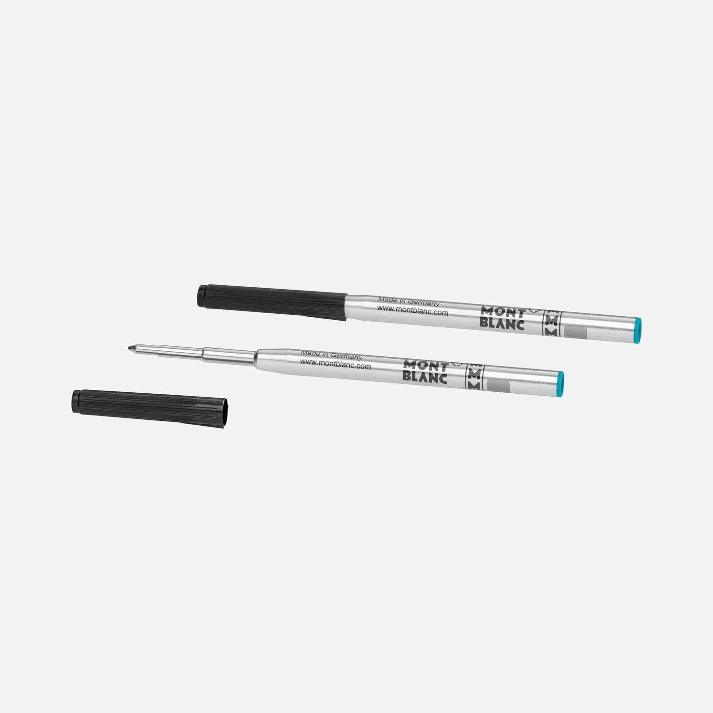 Montblanc refill per penna a sfera con inchiostro barbados blue blu caraibi e cappucci turchesi in casa