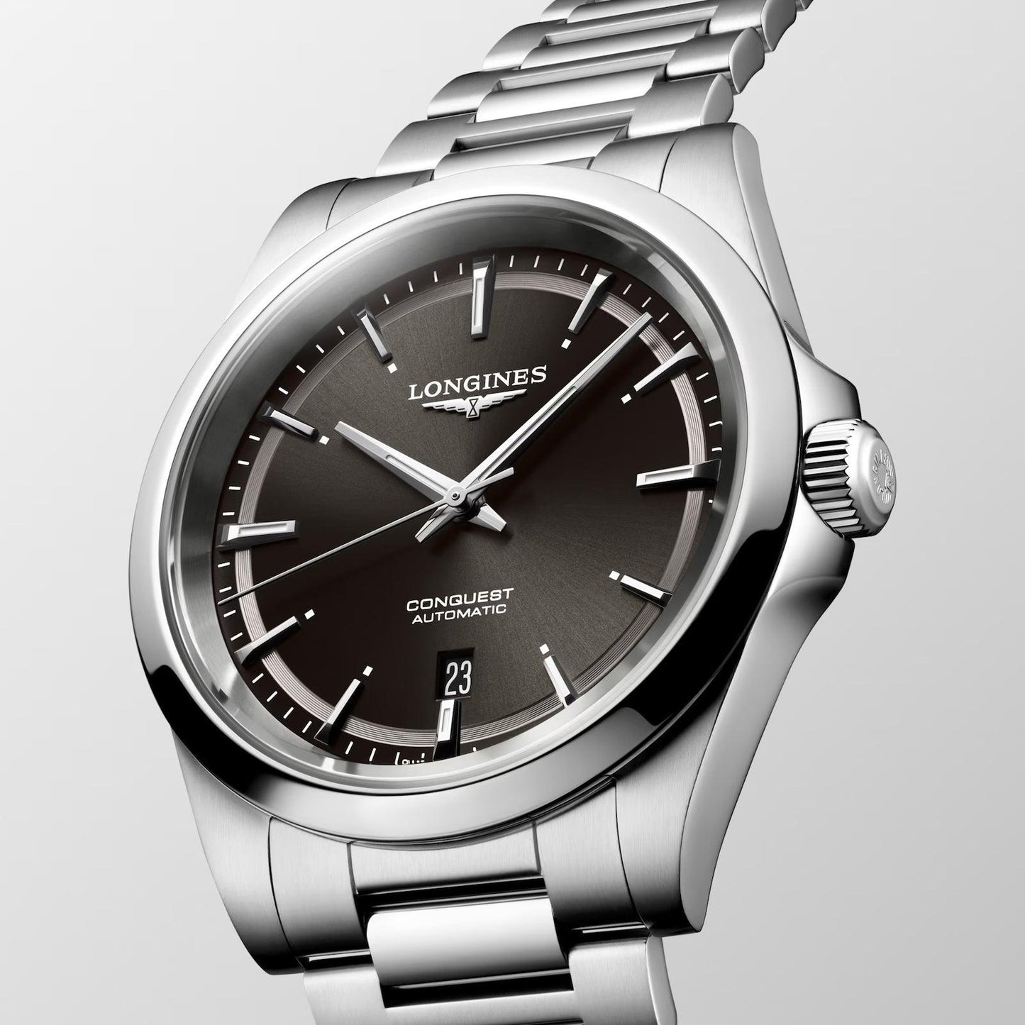 Longines orologio Conquest 2023 41mm nero acciaio automatico L3.830.4.52.6