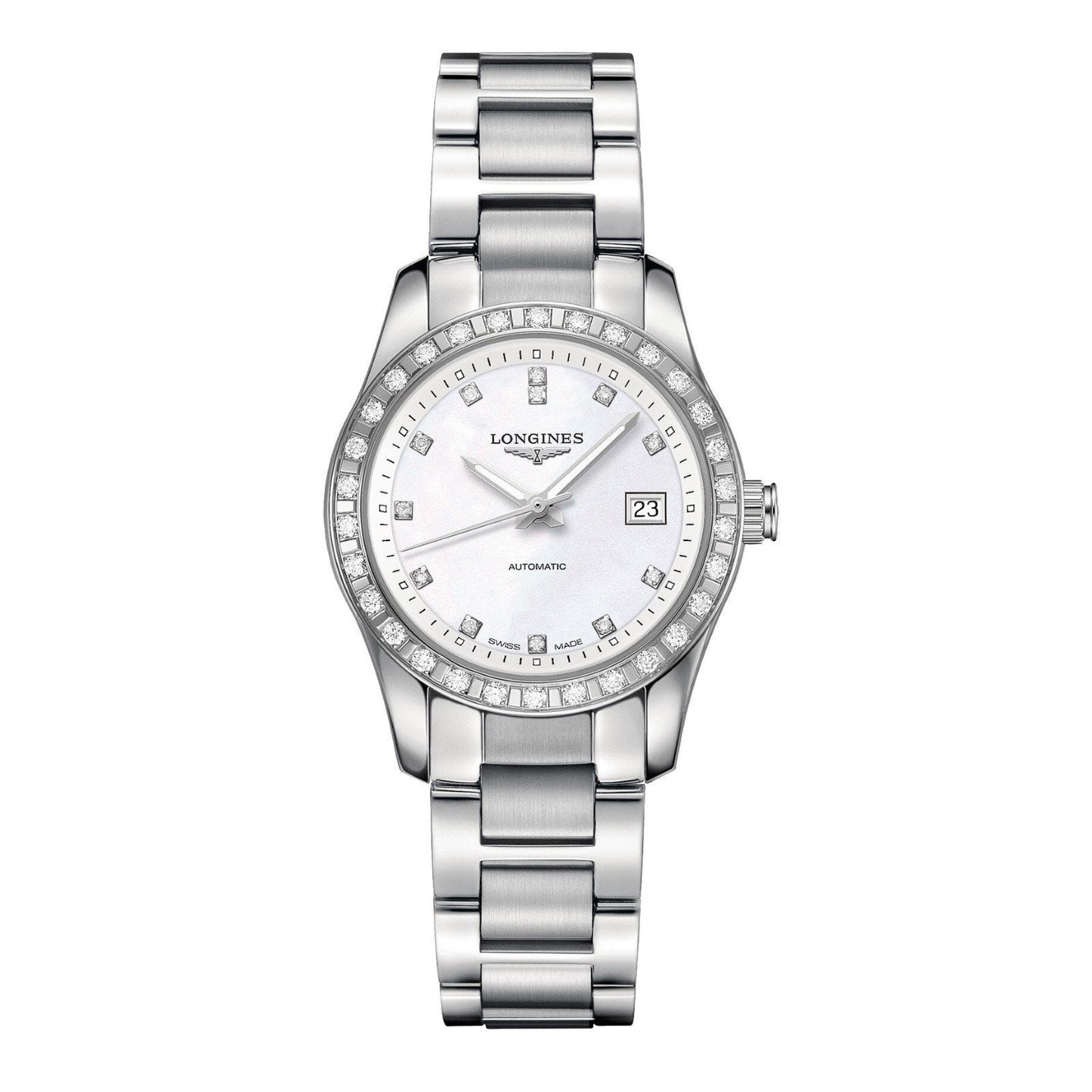 Longines Conquest Classic 29.5mm Pärlemor automatisk stålklocka L2.285.0.87.6