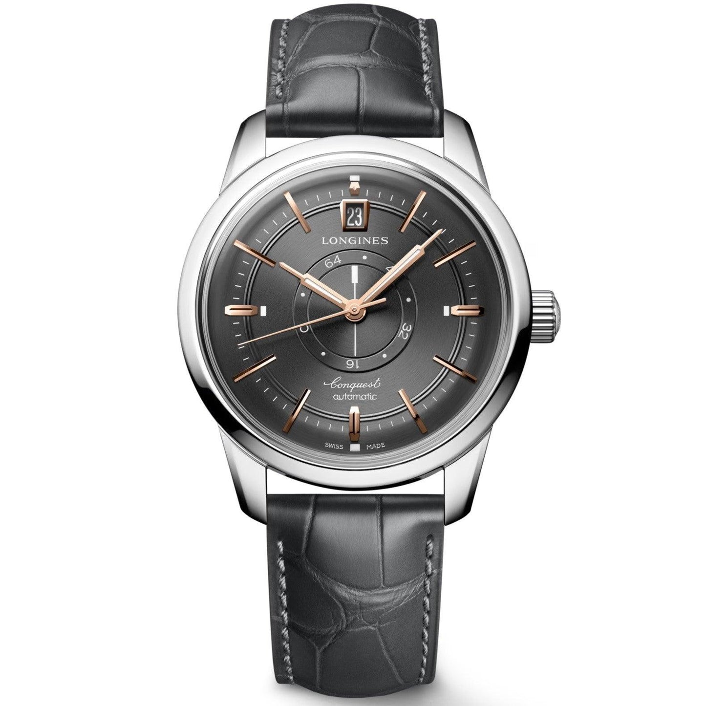 Longines Conquest Heritage Central Power Reserve 38mm Antracit Automatisk Stålklocka L1.648.4.62.2