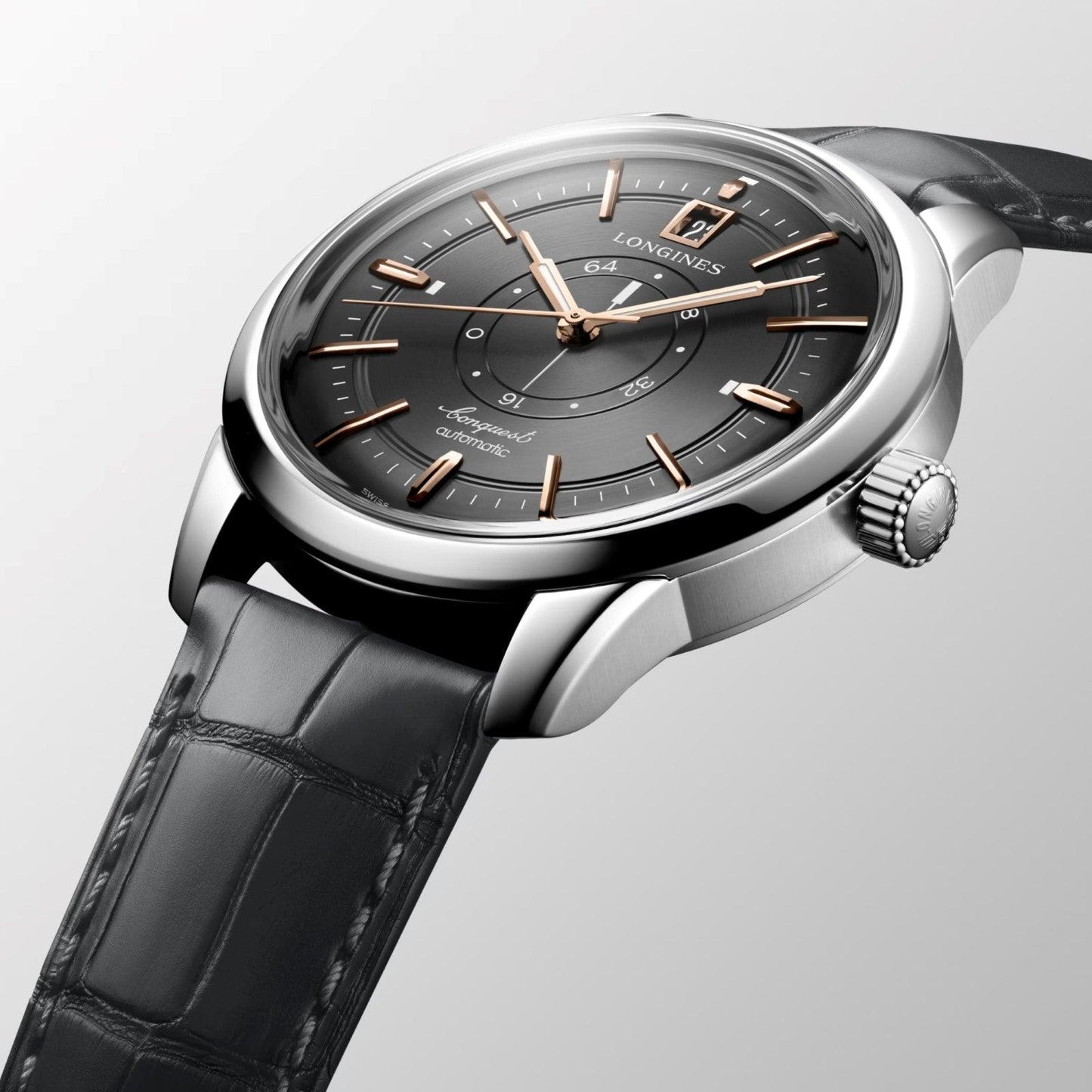Longines Conquest Heritage Central Power Reserve 38mm Antracit Automatisk Stålklocka L1.648.4.62.2