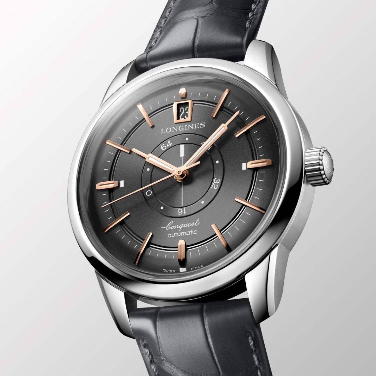 Longines Conquest Heritage Central Power Reserve 38mm Antracit Automatisk Stålklocka L1.648.4.62.2